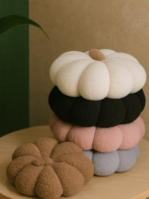 Autumn Cushions and Green Leaf Plush Pumpkin Cushion– مخدة توتا 🎃🧸